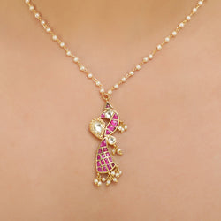 SANKRANTI KUNDAN PINK PENDANT SET