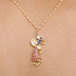 SANKRANTI KUNDAN PEARLS PENDANT  SET