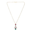 Gemstone Harisha 22k Gold Plated Pendant Set