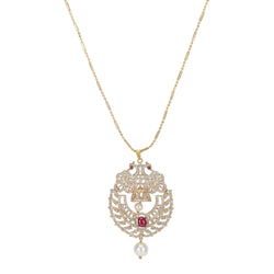 Gemstone navya 22k Gold Plated Pendant Set