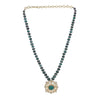 Gemstone Green Onyx 22k Gold Plated Pendant Set