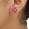 Ruhani Red Flower Earring Stud