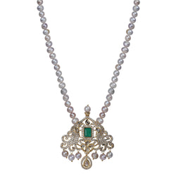 Gemstone Darika 22k Gold Plated Pendant Set