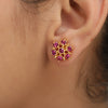 Ruhani Red Flower Earring Stud
