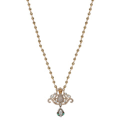 Gemstone Gulika 22k Gold Plated Pendant Set