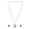 Gemstone Debanjali 22k Gold Plated Pendant Set