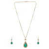 Gemstone Gaurika 22k Gold Plated Pendant Set