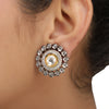 Ruhani Round Earring Black Studs