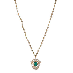 Gemstone Fulmati 22k Gold Plated Pendant Set
