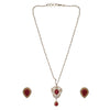 Gemstone Ruby 22k Gold Plated Pendant Set