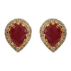 Gemstone Ruby 22k Gold Plated Pendant Set