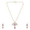 Gemstone Kashika 22k Gold Plated Pendant Set