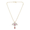 Gemstone Kashika 22k Gold Plated Pendant Set