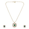 Gemstone Kaishori 22k Gold Plated Pendant Set