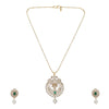 Gemstone Kangana 22k Gold Plated Pendant Set