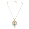 Gemstone Kangana 22k Gold Plated Pendant Set
