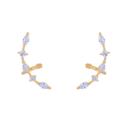 22k Gold Plated Jhilmil Pearl Earclips