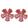 Ruhani Red Flower Earring Stud