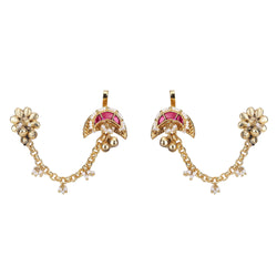 22k Gold Plated Chand Kundan Earring