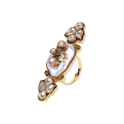 22k Gold Plated Teej Trayee Ring