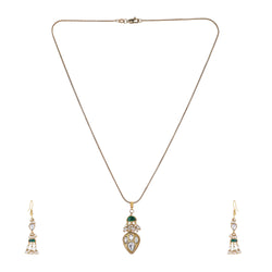 22k Gold Plated Amolya Kumudra Pendant Set