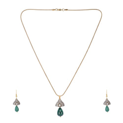 22k Gold Plated Amolya Pranika Pendant Set