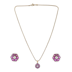 22k Gold Plated Amolya Phoolvika Pendant Set