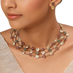 22k Gold Plated Kanchan Kasturi Necklace Set