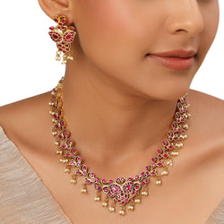22k Gold Plated Kanchan Lalita Necklace Set