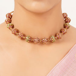 22k Gold Plated Sunheri Vasundhara Necklace Set