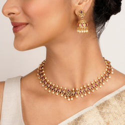 22k Gold Plated Kanaka Iravati Necklace Set