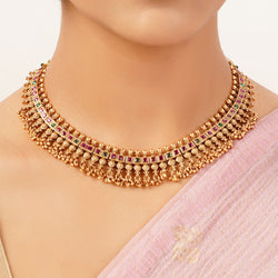 22k Gold Plated Sunheri Aarohi Necklace Set