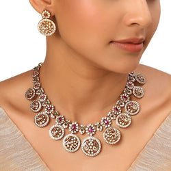 22k Gold Plated Kanchan Ratnamala Necklace Set