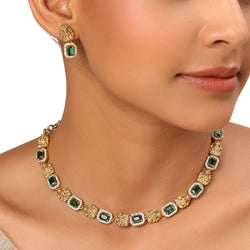 22k Gold Plated Kanchan Rohini Necklace Set