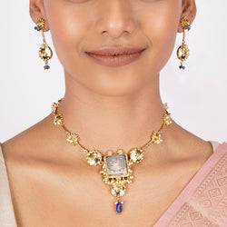 22k Gold Plated Nyra Ekisha Necklace Set