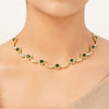 22k Gold Plated Gulnaar Panna Necklace Set