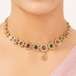 22k Gold Plated Sunheri Mohini Necklace Set