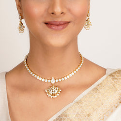 22k Gold Plated Kanaka Myra Necklace Set