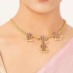 22k Gold Plated Sunheri Rangrez Necklace Set