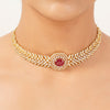 22k Gold Plated Gulnaar Ratan Necklace Set