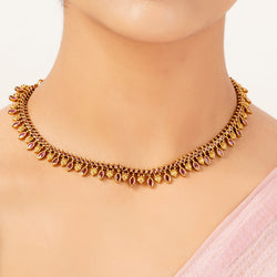 22k Gold Plated Sunheri Mrinal Necklace Set
