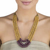 CARVED GOLD RUBY LONG STRING