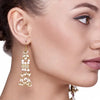 LINEAR KUNDAN PEARL EARRING