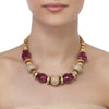 Round Ruby Bead Necklace