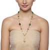 GREEN SHELL PERALS ZIRCON STRING