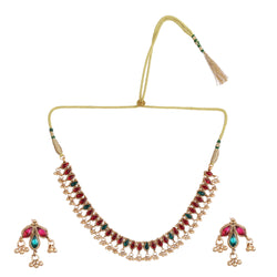 22k Gold Plated Kanchan Kundanika Necklace Set