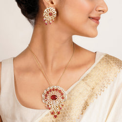 22k Gold Plated Ridhi Lata Pendant Set