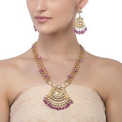DHOLKI  KUNDAN RUBY  SET