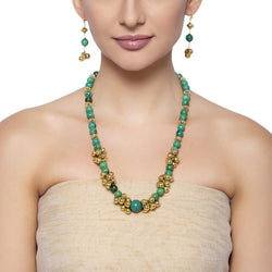 GOLDEN GHUNGROO TURQUOISE SET