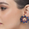 Kundan Lapis Stud Earring